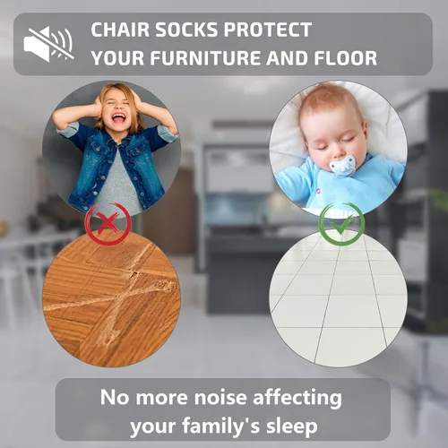 Miniatura 3 de NOLITOY 24 piezas antideslizante para pies de silla, protector de muebles, taburete de piso, pies de muebles, fundas para patas de silla