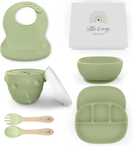Miniatura 13 de Juego de alimentación para bebés, juego de regalo imprescindible para bebés, suministros de destete para bebés, juego de alimentación de silicona