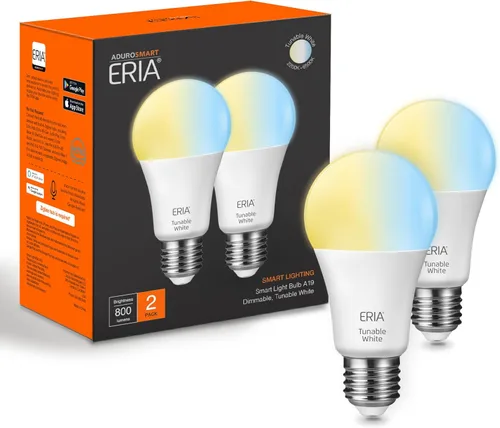 ERIA Bombillas inteligentes, A19 ZigBee, blanco sintonizable de 800 lúmenes, funciona con Hue*, SmartThings, HA, Amazon Echo (4.ª generación),