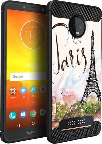 Miniatura 12 de CasesOnDeck Funda compatible con [Motorola Moto Z3 Play Moto Z3] Moto Z3 Design, funda delgada negra flexible y elegante protección contra golpes