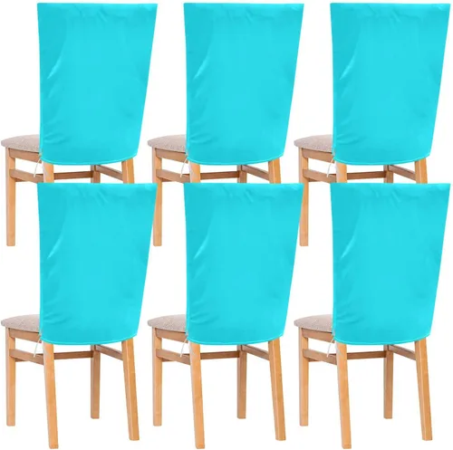 Juego de 6 fundas decorativas para sillas de comedor de color azul fluorescente para festivales (Pascua, graduación, etc.), fundas suaves para
