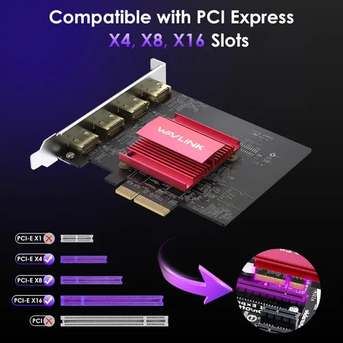 Miniatura 3 de WAVLINK Tarjeta 4K PCIE 4 monitores HDMI, adaptador PCIE a HDMI soporta extender 4 monitores de salida para Windows 11/10 y Ubuntu con DisplayLink