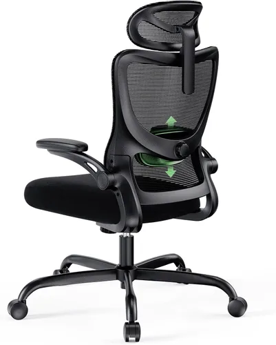 Miniatura 14 de Marsail Silla ergonómica de oficina, silla de escritorio, silla de juegos con soporte lumbar ajustable en altura, reposabrazos ajustable y Oscuro