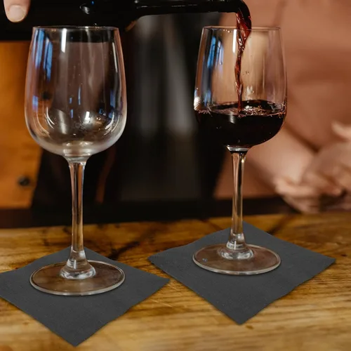 Miniatura 3 de 300 unidades de servilletas de papel desechables para bebidas, servilletas negras desechables de 10" x 10", servilletas de cóctel de 2 capas