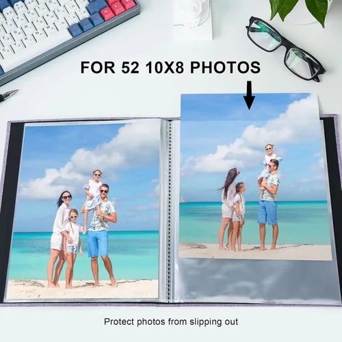 Miniatura 4 de Vienrose Álbum de fotos pequeño de 4 x 6 pulgadas, paquete de 2 mini libros de fotos con cubierta de lino, 26 páginas con capacidad para 52