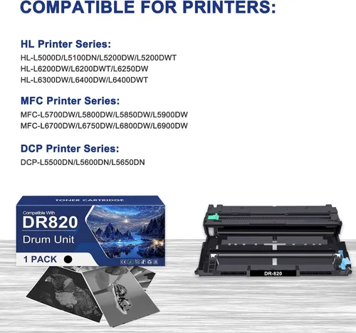 Miniatura 6 de Toner Bank Unidad de tambor de repuesto compatible para Brother DR820 DR-820 DR 820 Work para Brother HL-L6200DW MFC-L5850DW HLL6200DW MFC-L5900DW
