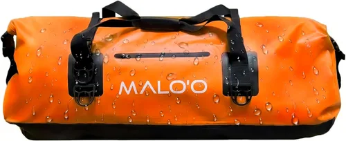 Miniatura 16 de Malo’o Bolsa de lona impermeable seca, Bolsa de equipo resistente de cubierta enrollable impermeable con correas para el hombro y bucles Molle, Negro