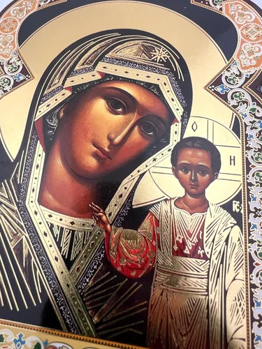 Miniatura 4 de Needzo Nuestra Señora de Kazán y Cristo Jesús icono díptico 7 1/2 pulgadas, iconos católicos cristianos ortodoxos, regalo religioso para hombres