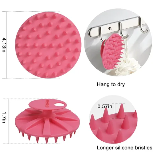 Miniatura 2 de INNERNEED - Cepillo de champú para el cuero cabelludo con masajeador, limpiador manual para el cuero cabelludo para cabello húmedo y seco, cerdas