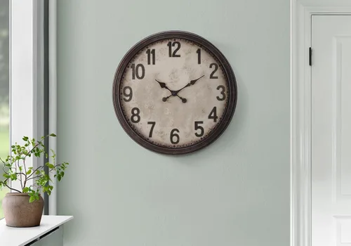 Miniatura 2 de Monarch Specialties I 9054 Relojes, 20" redondo, reloj de pared, marrón antiguo, de transición