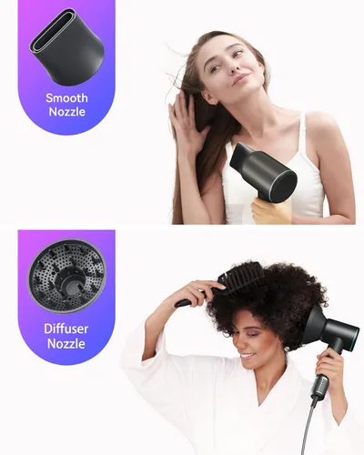 Miniatura 4 de Secador de pelo de alta velocidad, secador de pelo iónico negativo con motor sin escobillas de 110,000 RPM/1500 W para secado rápido, secador