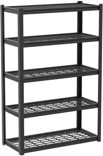Miniatura 5 de REIBII Estantes de almacenamiento de 40 pulgadas de ancho, estantería de garaje de 2500 libras, estantes de metal de 5 niveles, estante industrial