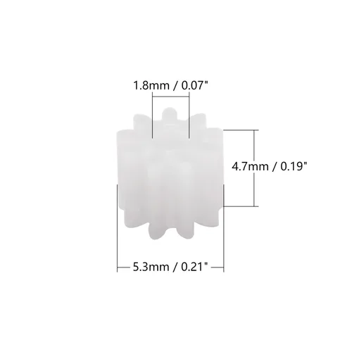 Miniatura 9 de Othmro Engranajes de plástico 9 dientes modelo 092A engranaje de reducción engranajes de gusano de plástico para RC coche robot motor 2A 9 dientes