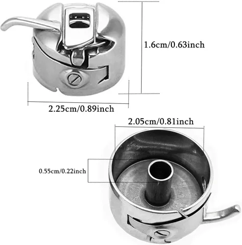 Miniatura 2 de Estuche de 2 piezas con 20 bobinas de metal para máquina de coser, bobinas de repuesto para costura artesanal, compatible con Brother, Janome