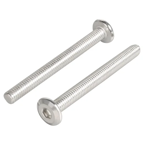 Miniatura 3 de Bonsicoky 10 tornillos hexagonales de cabeza redonda plana M6-0.039 x 2.362 in, tornillos de conexión de acero inoxidable 304, tornillos