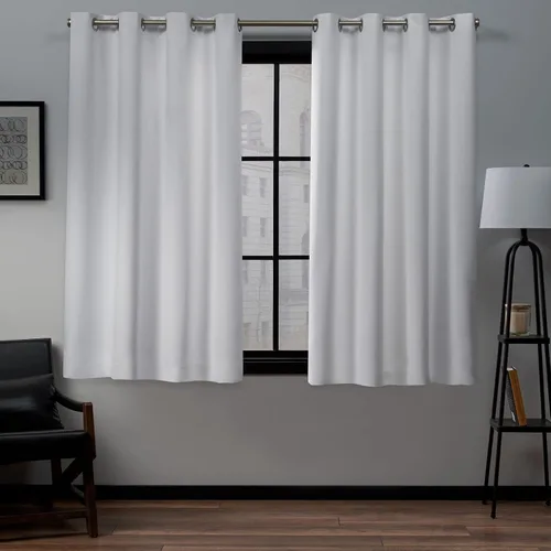 Miniatura 31 de Exclusive Home Curtains - Par de paneles de cortinas, modelo Academy, con ojales para bloqueo total de luz Blanco