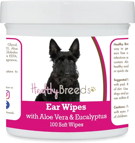 Miniatura 203 de Healthy Breeds Pastor alemán, silla de montar, toallitas de limpieza de oídos con aloe y eucalipto para perros, 100