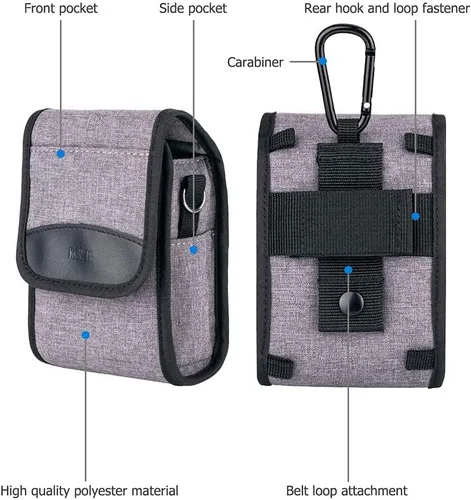 Miniatura 3 de Funda para cámara + 2 correas de mano para muñeca: estuche compacto para cámara con 2 correas de cuero para muñeca