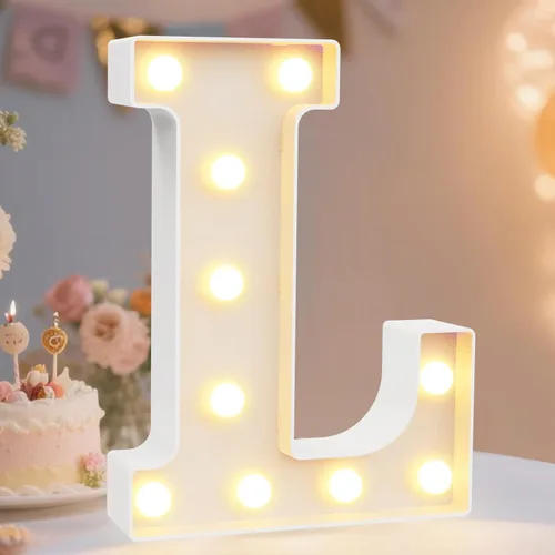 Miniatura 83 de Pooqla Letras con luces LED de marquesina, letras decorativas iluminadas en blanco cálido y blanco frío, letras del alfabeto iluminadas para niños
