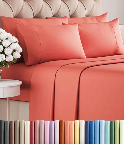 Miniatura 117 de Juego de sábanas Queen de 6 piezas, sábanas tamaño Queen, ropa de cama suave de lujo de hotel, refrescante, cómoda y transpirable, 1 encimera, 1 26