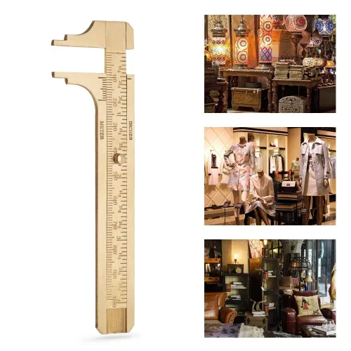 Miniatura 8 de Regla de calibrador deslizante Vernier, calibre deslizante de latón macizo, herramienta de medición de regla de calibre deslizante de mm/pulgada