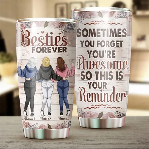 Miniatura 2 de Vaso personalizado con texto en inglés «Sometimes You Forget You're Awesome So This Is Your Reminder», tazas con texto en inglés «You are my 9