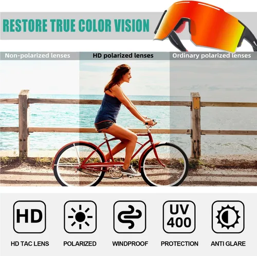 Miniatura 3 de Gafas de sol deportivas polarizadas para hombres y mujeres, gafas de sol para correr, jóvenes, ciclismo, béisbol, protección UV400 C7