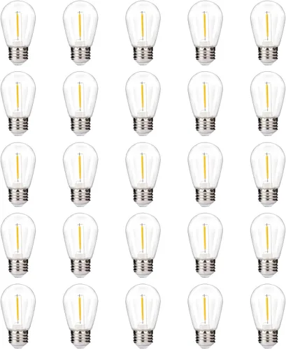 Miniatura 10 de Leadleds Paquete de 15 bombillas LED S14 de colores para tiras de luces de exteriores, bombillas de repuesto inastillables de 2 W para luces