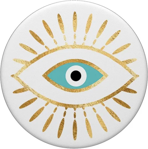 Miniatura 3 de Gold Lash and Teal Evil Eye Greek Mati PopSockets PopGrip: agarre intercambiable para teléfonos y tabletas PopSockets estándar PopGrip