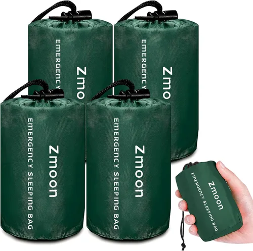 Miniatura 8 de Zmoon - Bolsa de dormir de emergencia, bolsa de supervivencia, impermeable y térmica portátil, sacos de vivac, bolsas de bivy, bolsa de dormir