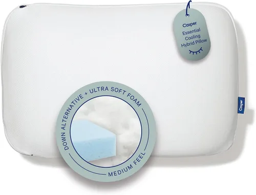 Miniatura 10 de Almohada de espuma viscoelástica de Casper Sleep Essential con enfriamiento, tamaño estándar – Espuma viscoelástica firme con cubierta