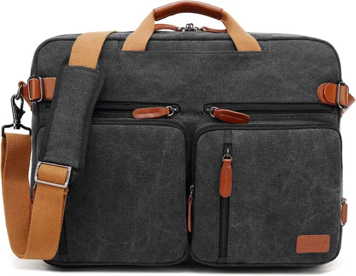 Miniatura 9 de CoolBELL Mochila convertible tipo mensajero, bolsa de hombro, funda para laptop, bolso de mano, maletín de negocios, mochila de viaje