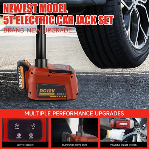 Miniatura 4 de E-HEELP Gato eléctrico para automóvil de 5 toneladas, sin cable, batería de 18 V, gato hidráulico de piso con control remoto, kit de cambio
