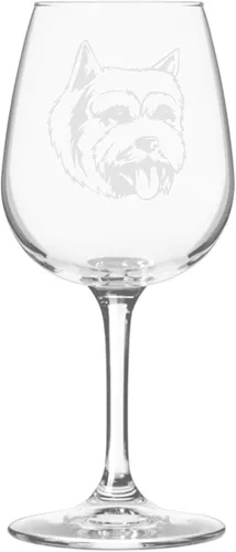 Miniatura 260 de Copa de vino de 12.75 onzas con diseño de perro grabado