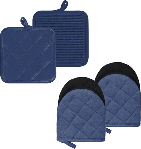 Miniatura 13 de 1 par de manoplas cortas para horno, guantes de silicona resistentes al calor para cocina, mini guantes de horno para 500 grados, superficies