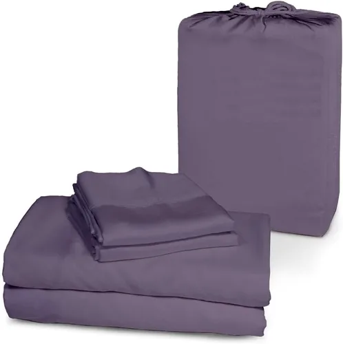 Miniatura 8 de Femini Fashion Juego de sábanas de 4 piezas con bolsillos extra profundos de 1000 hilos, 100% algodón orgánico, bolsillo profundo de 30 pulgadas