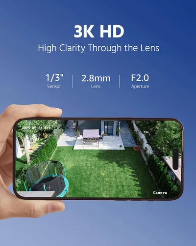 Miniatura 2 de ANNKE Cámara PoE de 3 MP con audio/micrófono, cámara de seguridad IP de torreta para interiores y exteriores, visión nocturna en color, detección