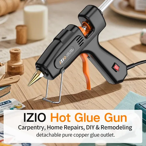 Miniatura 2 de Pistola de pegamento caliente IZIO con 21 barras de pegamento (7/16") y bolsa de almacenamiento - Calentamiento rápido de 100W (2-3 min), kit