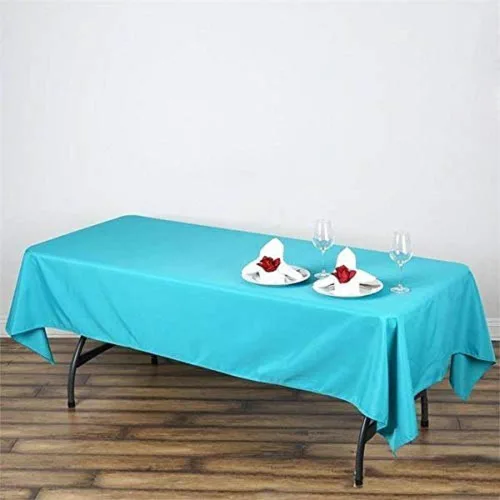 Miniatura 3 de Weddings Venue Shop Mantel rectangular de poliéster, 60 x 102 pulgadas, color turquesa, paquete de 1, TAB_60102_TURQ_POLY