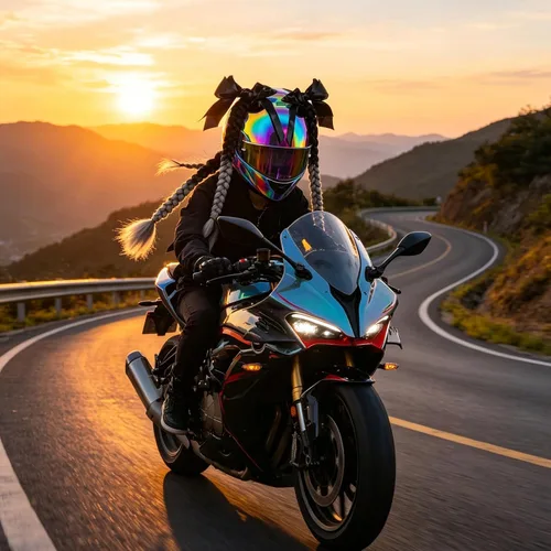 Miniatura 2 de Extensión de cola de caballo para niñas con ventosa para casco, 2 piezas, accesorios para casco con lazo, coletas para casco de motocicleta