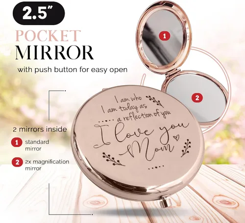 Miniatura 3 de Regalos para madre de la novia de parte de su hija, espejo compacto, regalos para madre del novio de parte del hijo, regalos sentimentales