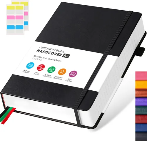 Miniatura 26 de FOCUS DAY Cuaderno de Cuero con Páginas Rayadas, 320 Páginas Cuaderno de Tapa Dura para Escribir y Tomar Notas para Mujeres y Hombres, B5