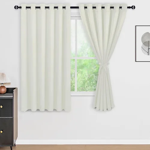 Miniatura 87 de DWCN Cortinas 100% opacas de 84 pulgadas de largo para dormitorio con forro negro, paneles de cortina de ventana de doble capa con aislamiento Azul