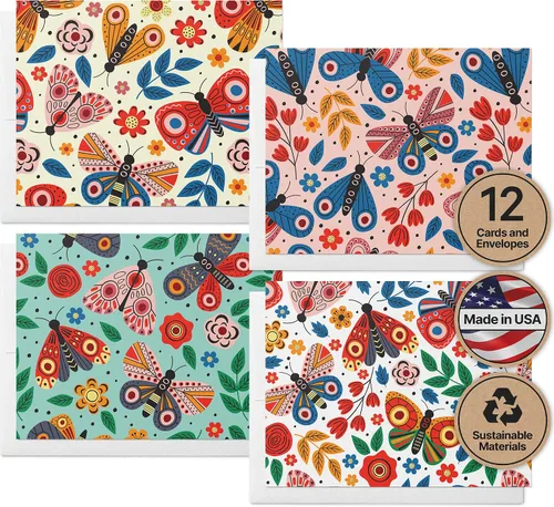 Miniatura 14 de Twigs Paper - Tarjetas de felicitación de aves americanas surtidas - Tarjetas de papelería con sobres, tarjeta de agradecimiento, tarjetas de notas