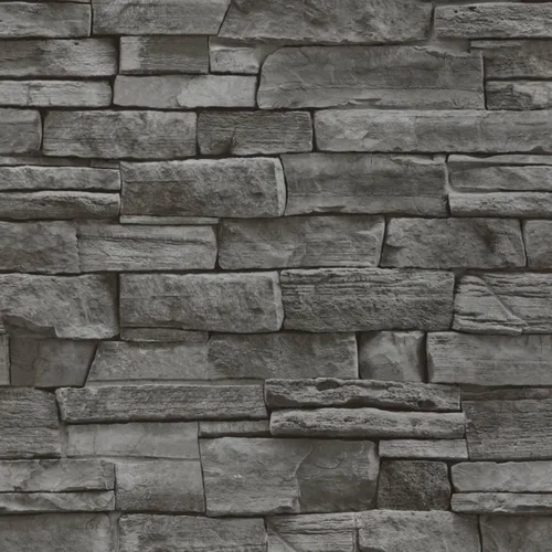 Abyssaly Papel tapiz de ladrillo de piedra gris oscuro, despegar y pegar, 17.71 x 118 pulgadas, papel de contacto autoadhesivo, extraíble, para