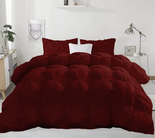 Miniatura 16 de Juego de ropa de cama plisada de 3 piezas de 100% algodón (edredón + 2 fundas de almohada), tamaño individual