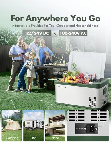 Miniatura 3 de A-Premium Refrigerador portátil de 12 voltios 21QT/20.1L para auto, enfriador con congelador portátil de enfriamiento rápido -4°F~68°F con 12/24V DC