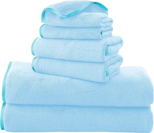 Miniatura 59 de TENSTARS Toallas de baño de seda con dobladillo para baño en liquidación - 27 x 55 pulgadas, ligeras, finas y de secado rápido, toalla absorbente