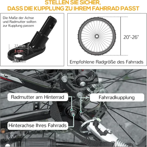 Miniatura 6 de Aosom – Remolque de carga/equipaje para bicicleta Wanderer, color negro