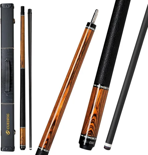 Miniatura 18 de Palo de Billar de Fibra de Carbono 10.5mm/11.8mm/12.5mm, Palo de Piscina de Baja Deflexión con Empuñadura de Madera Rara, Palo de Billar Profesional
